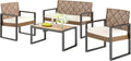 Gartenmöbel-Set, Gartenmöbel Balkonmöbel Set mit 1 x 2-Sitzer Sofa, 2 x Sessel und 1 x Tisch