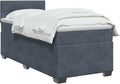 Boxspringbett, mit Matratze und LED Dunkelgrau 80 × 200 cm Samt, vidaXL