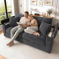 Sofa 2-Sitzer, mit Stauraum-Armlehnen, Taschen und 2 Kissen, LDOKAHAUS