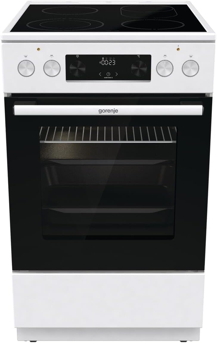 Gorenje GECS5C 60 WPA Elektro-Standherd mit Glaskeramik- Kochfeld, 50cm, 70 Liter, GentleClose, Schnellaufheizung, AirFry, ExtraSteam, Teleskopauszüge