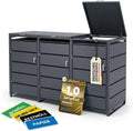 ALBATROS Mülltonnenbox,   Mülltonnenbox 3er , Metall RAL7016, 120-240L