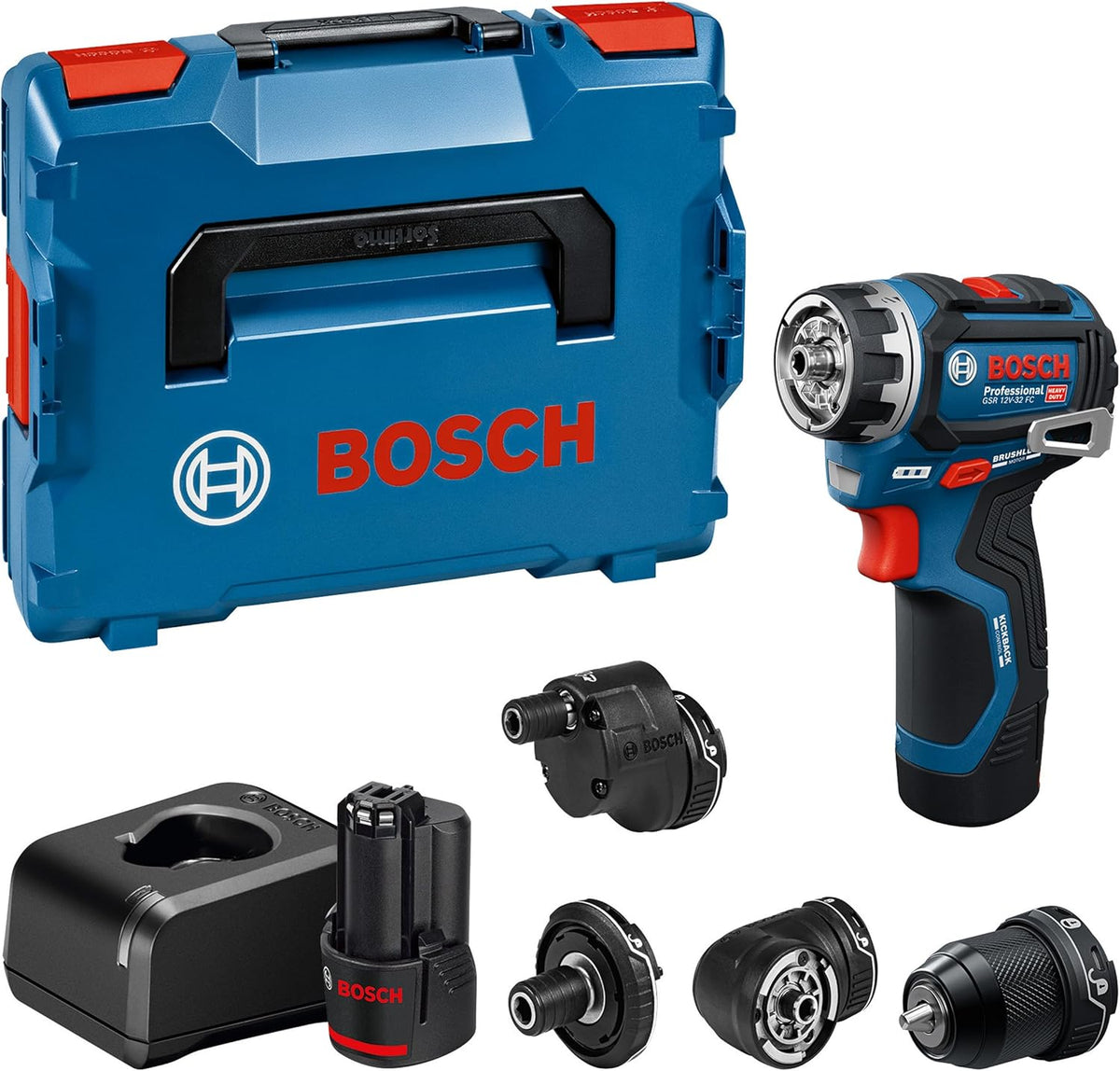 Bosch Professional Akku-Bohrschrauber, PRO 12V System Perceuse-visseuse sans-fil GSR12V-32FC (avec 2, 0 Ah, GAL 12V-20, GFA 12-M, 12-X, 12-E, 12-W