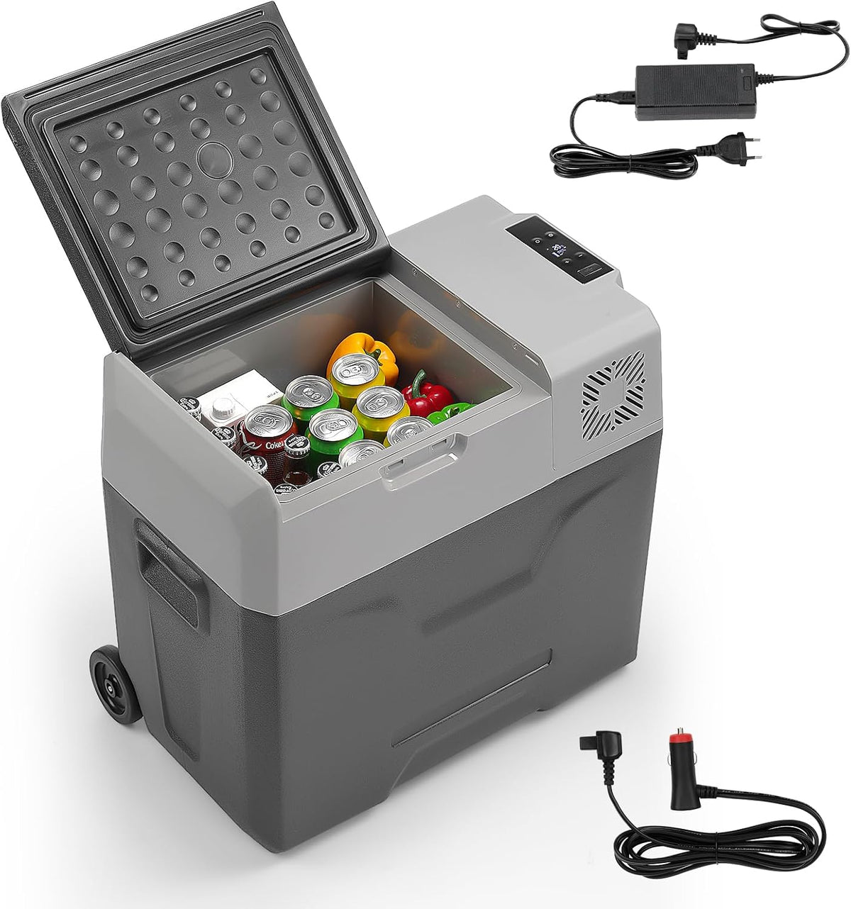 Kühlschrank 50L 12V 24V 230V Kompressor Kühlbox tragbarer, elektrische Gefrierbox klein Gefrierschrank bis -20 °C für Auto camping, Lkw