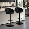 STOOLINK Barhocker,   2er Set Barhocker Höhenverstellbar aus Milch-samtstoff