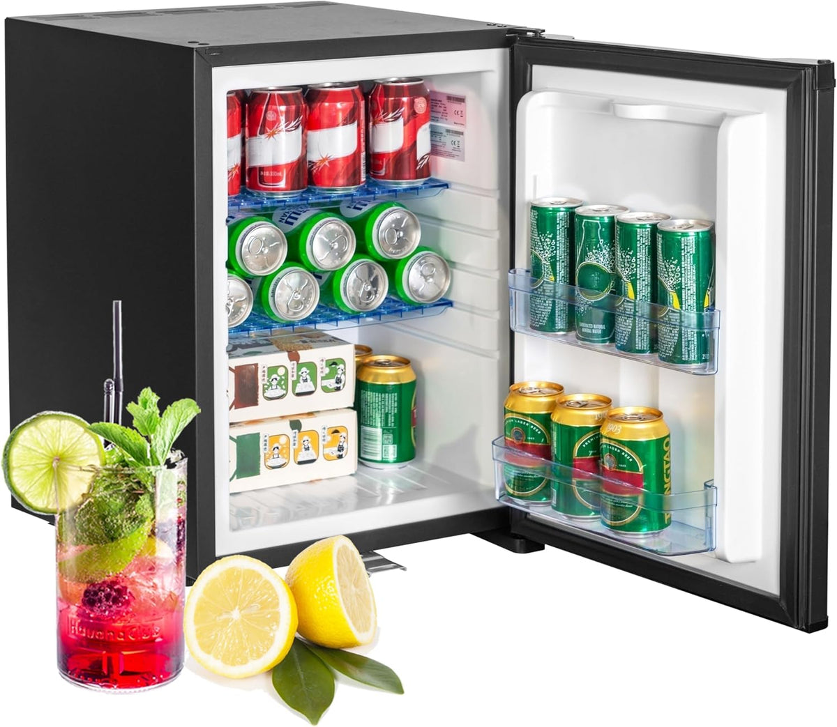 Mini-Kühlschrank, Camping Kühlschrank 12v 230v, 40L, Wohnmobil Kühlschrank, Leiser Absorber Kühlschrank, Camper Kühlschrank 12v