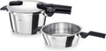 Fissler Vitaquick Schnellkochtopf, Set 3-teilig (4, 5 + 2, 5 L, Ø 22 cm), Induktion, Made in Germany