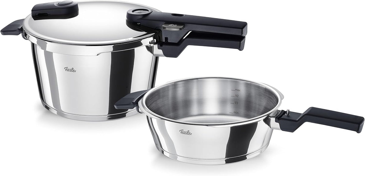 Fissler Vitaquick Schnellkochtopf, Set 3-teilig (4, 5 + 2, 5 L, Ø 22 cm), Induktion, Made in Germany