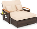 Sofa Garten, mit Liegefunktion, Lounge Möbel Outdoor, Outdoor Sofa, GIANTEX