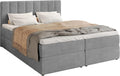 Bett Boxspring, mit Matratze 180 × 200cm Bett mit Topper Dunkelgrau, BROMARKT