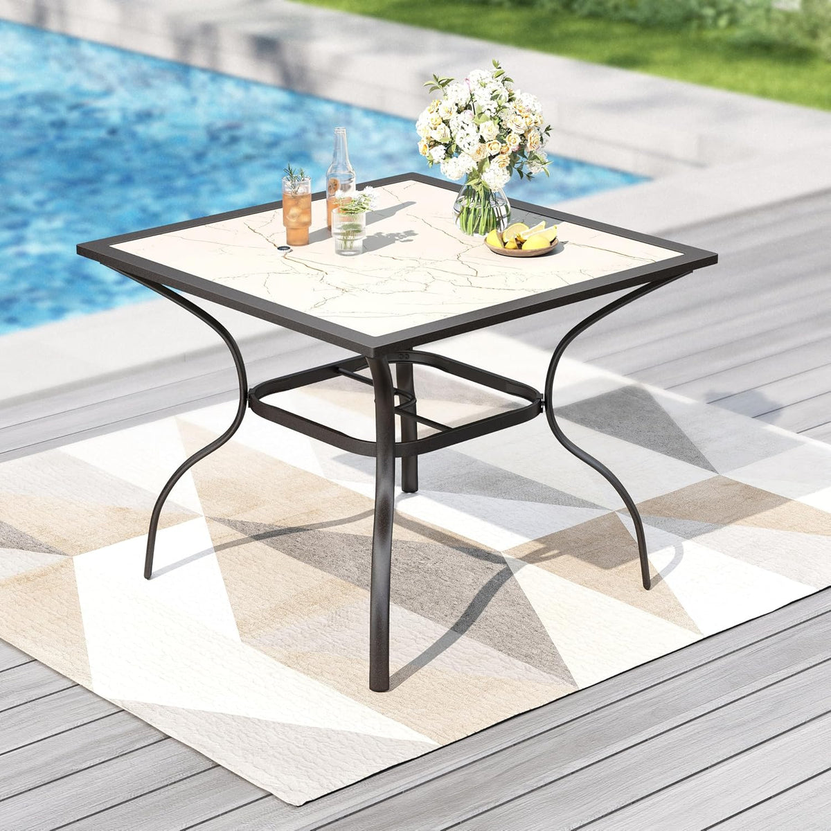Esstisch Gartentisch Wetterfest Metall Outdoor Tisch Table