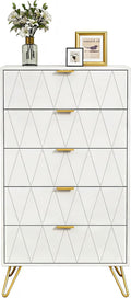 Kommode, mit 5 Schublanden, 60 × 34 × 110cm Sideboard Modern (Weiß), UEV