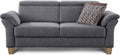 Sofa 3-Sitzer, Ammerland/Couch mit Federkern im Landhausstil/Inkl. verstellbaren Kopfstützen/186 × 84 × 93/Strukturstoff grau, CAVADORE