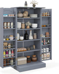 Sideboard 120 Vorratsschrank mit Türen cm hoch Küchenschrank Buffetschrank mit verstellbaren Regalen & Griffe Beistellschrank