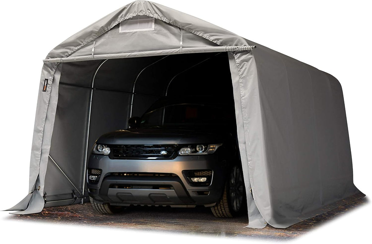 Pavillon, Garagenzelt Carport 3, 3 x 4, 8 m in grau Unterstand Lagerzelt PVC 800 N Plane und Stabiler Stahlrohrkonstruktion, TOOLPORT