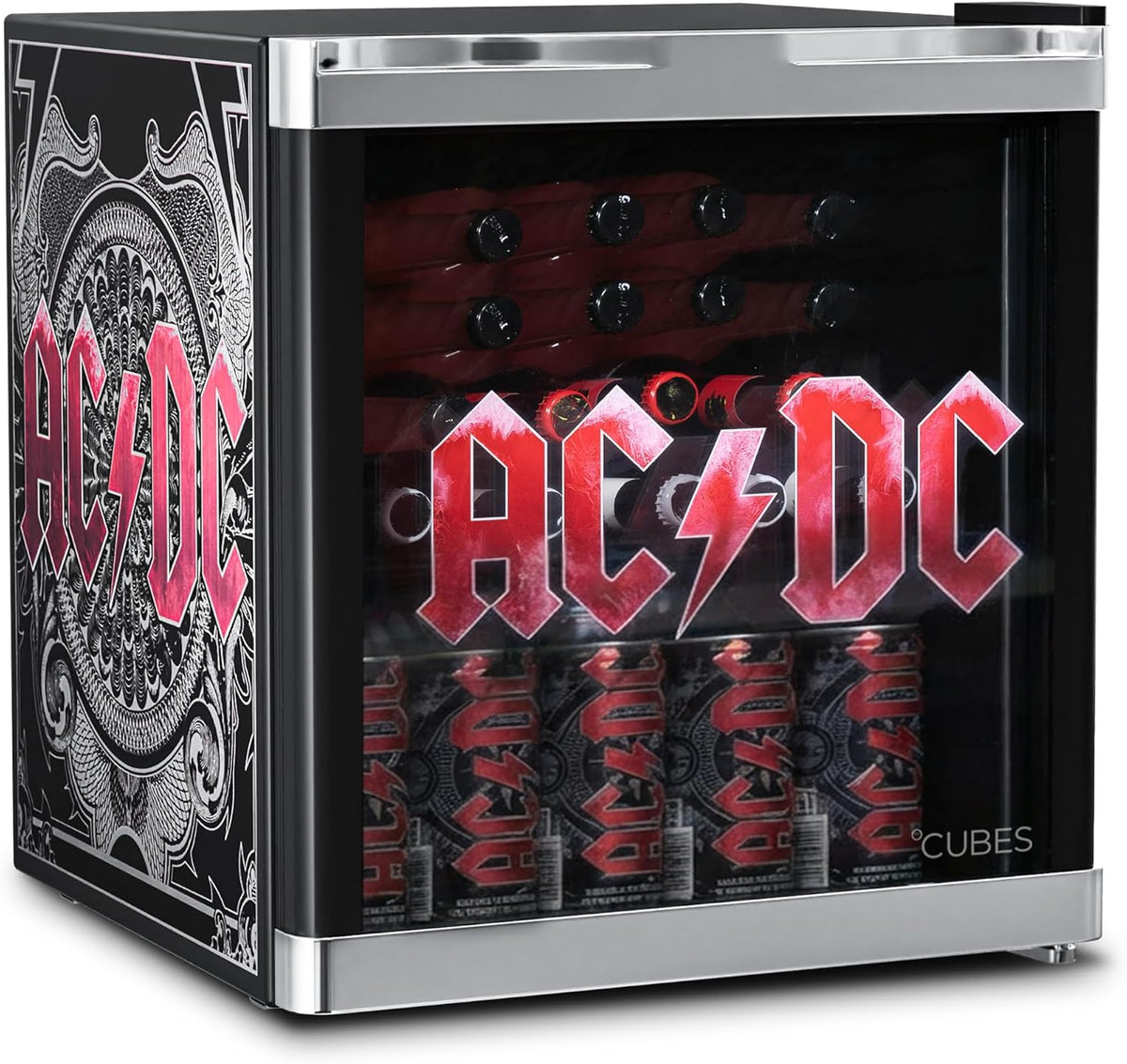 Getränkekühlschrank AC DC 48 Mini Kühlschrank L, mit Glastür & wechselbarem Türanschlag, °CUBES