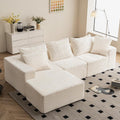 Sofa Modulares Eck, mit Schlaffunktion, L-Form Sofa in Beige, Vamcheer
