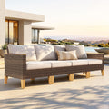 Gartenmöbel-Set, Lounge Möbel Outdoor Gartenlounge Set, Terrassenmöbel Modulare Möbel mit Dick Gepolsterten Kissen für Garten und Terrasse