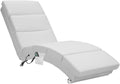 Relaxsessel XXL 186x89x55cm 180kg ® Relaxliege Massage Heizfunktion Ergonomisch Kunstleder Gepolstert Belastbarkeit Wohnzimmer Chaiselongue, Weiß