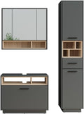 Vicco Komplettprogramme, Badmöbel-Set Beatrice, Anthrazit/Sonoma 80 cm