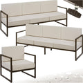 Gartenbank 2X 3 1x ® Gartenlounge Outdoor Sofa Sitzer Gartensessel Relaxsessel Garten, Gartenmöbel, Balkonmöbel, Terrassenmöbel, Wintergarten