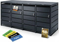 ALBATROS Mülltonnenbox,   Mülltonnenbox 4er , Metall RAL7016, 120-240L