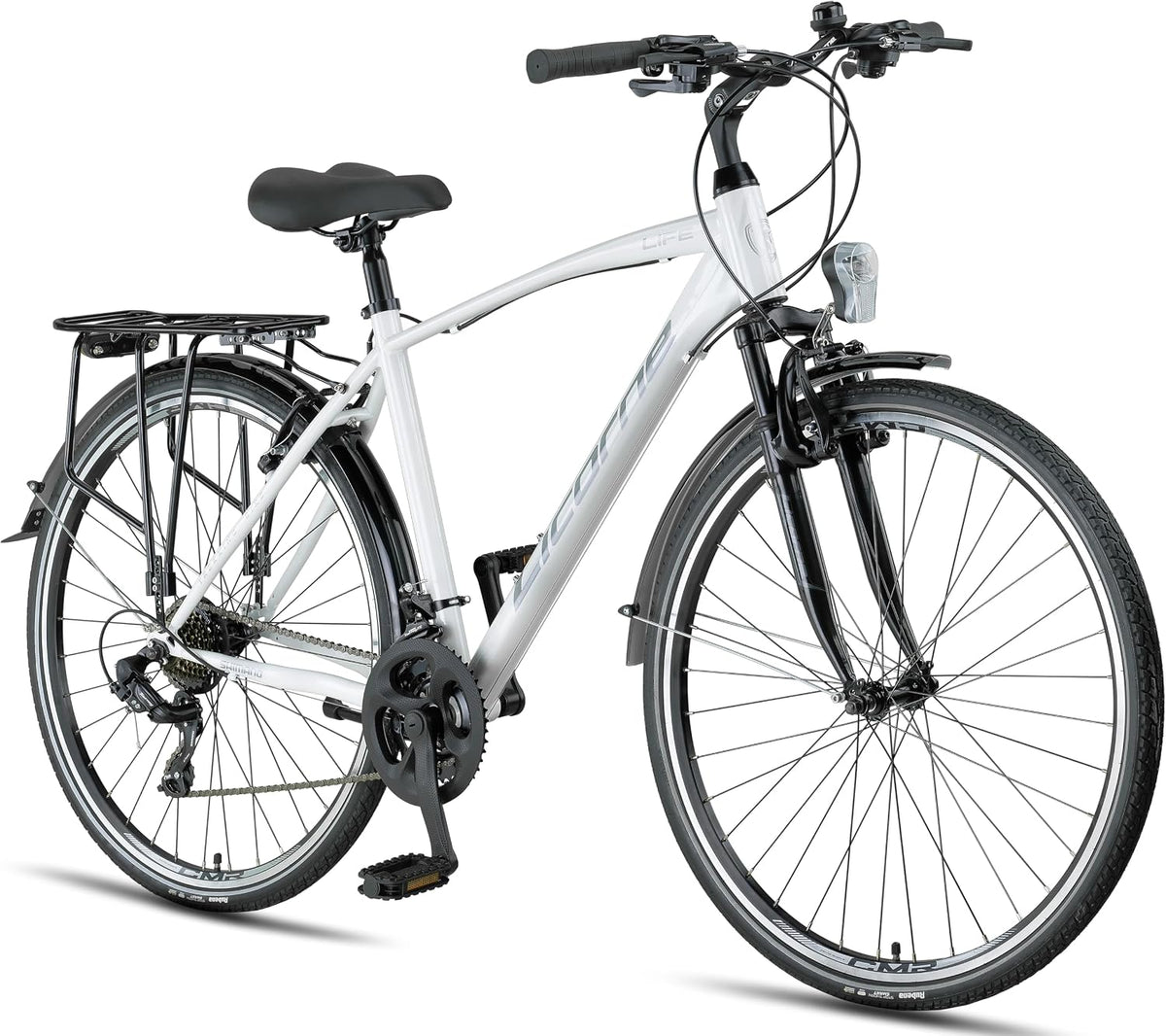 Licorne Bike 28' Premium Trekking in Fahrrad, für Herren Jungen Damen und 21 Gang Schaltung Citybike Life M-V-ATB