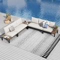 Gartenmöbel-Set, Gartenmöbel Balkonmöbel Set 5 Teilig, Metall Lounge Möbel Outdoor Gartenlounge Set 6-Sitzer
