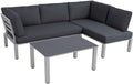 Gartenmöbel-Set, MWH Lounge-Set Widoo mit Tisch - Silber - wetterfestes Gartenmöbelset aus Aluminium - inkl. gemütlichen Kissen