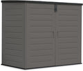 wasabi Gartenhaus, - Mülltonnenbox aus Harz 1170L, 140x82x124cm, Inklusive Boden, Doppeltür und klappbarer Deckel, Metallrahmen, Polypropylen-Paneele