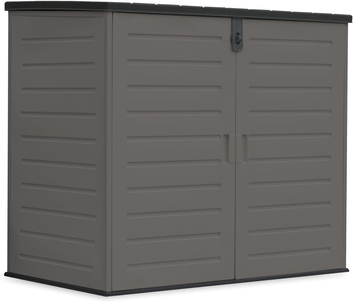 wasabi Gartenhaus, - Mülltonnenbox aus Harz 1170L, 140x82x124cm, Inklusive Boden, Doppeltür und klappbarer Deckel, Metallrahmen, Polypropylen-Paneele