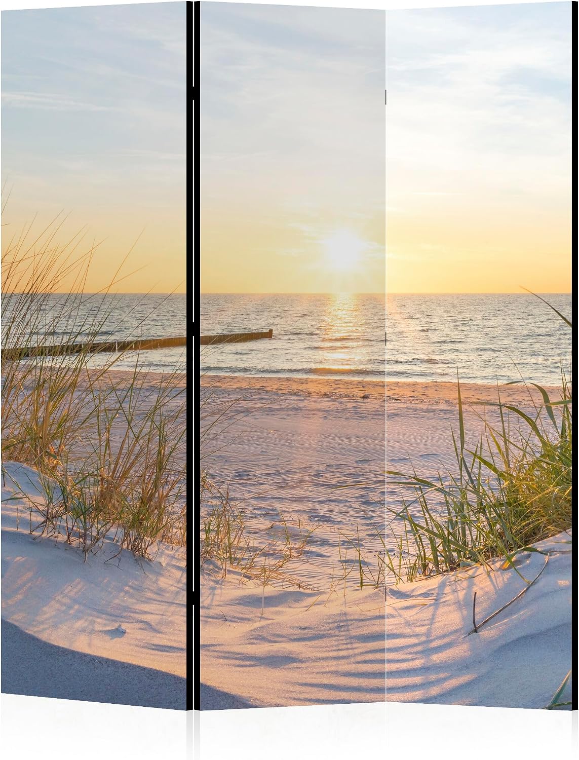 LUMASOUL Paravants & Raumteiler, Paravent Raumteiler Innen einseitig Bedruckt 135x172 cm Meer Natur