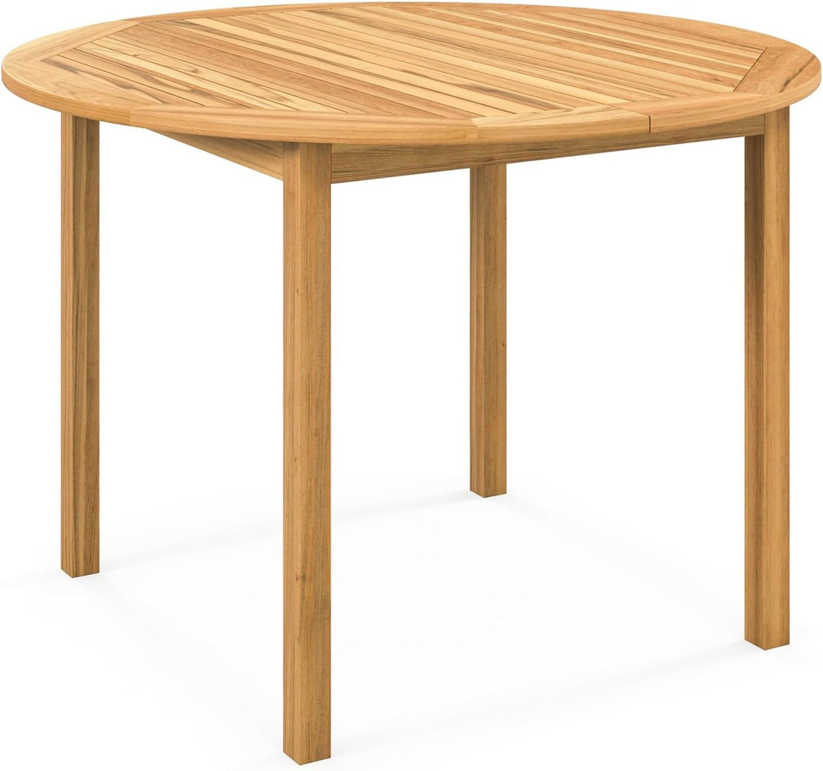 Esstisch, Gartentisch Holz, 100 cm runder Holztisch aus Akazienholz, COSTWAY
