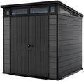 Keter 7x7 Cortina Gartenhaus, modern & wetterfest, EVOTECH™-Material, Doppeltüren, Grau, Maße: 228 × 223 × 252 cm