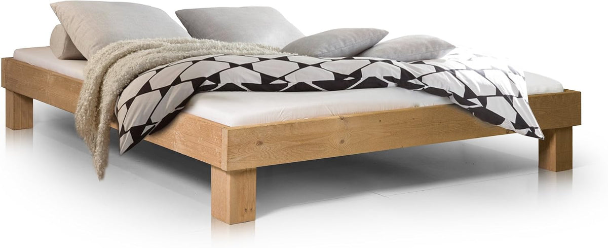 Bett Massivholz, Pumba Holzbett Doppelbett, Material Massivholz, Made in Germany, 140 × 200 cm, eichefarbig, Standardhöhe, moebel-eins