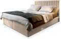 Boxspringbett, MURLO 160 × 200 cm Komplett-Set mit Matratze und Topper, Polsterbett mit Zwei Bettkästen -Beige, Paros 02, Masseno