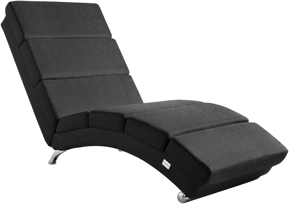 Relaxsessel XXL 186x89x55 180 ® Relaxliege London cm Ergonomisch Stoff Gepolstert kg Belastbarkeit Wohnzimmer Büro Indoor Chaiselongue, Anthrazit