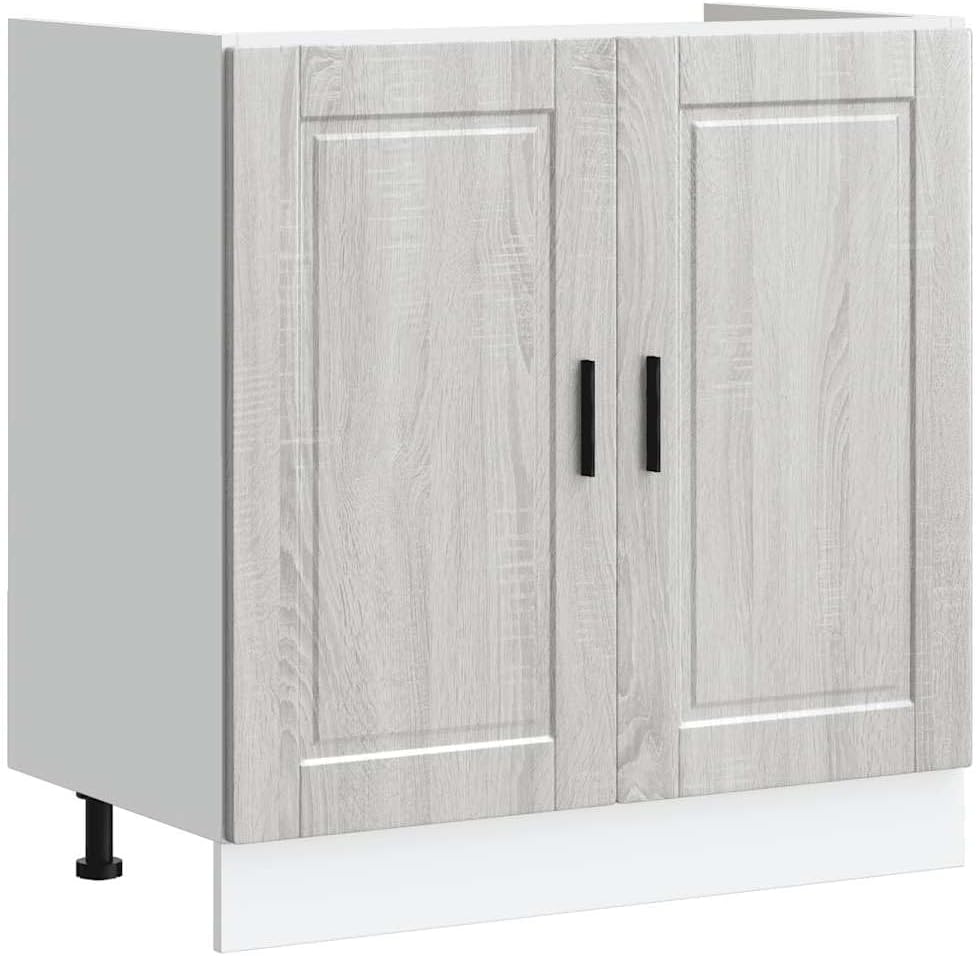 Unterschrank Spülen, Porto Grau Sonoma 80 × 46 × 81, 5cm Holzwerkstoff, vidaXL