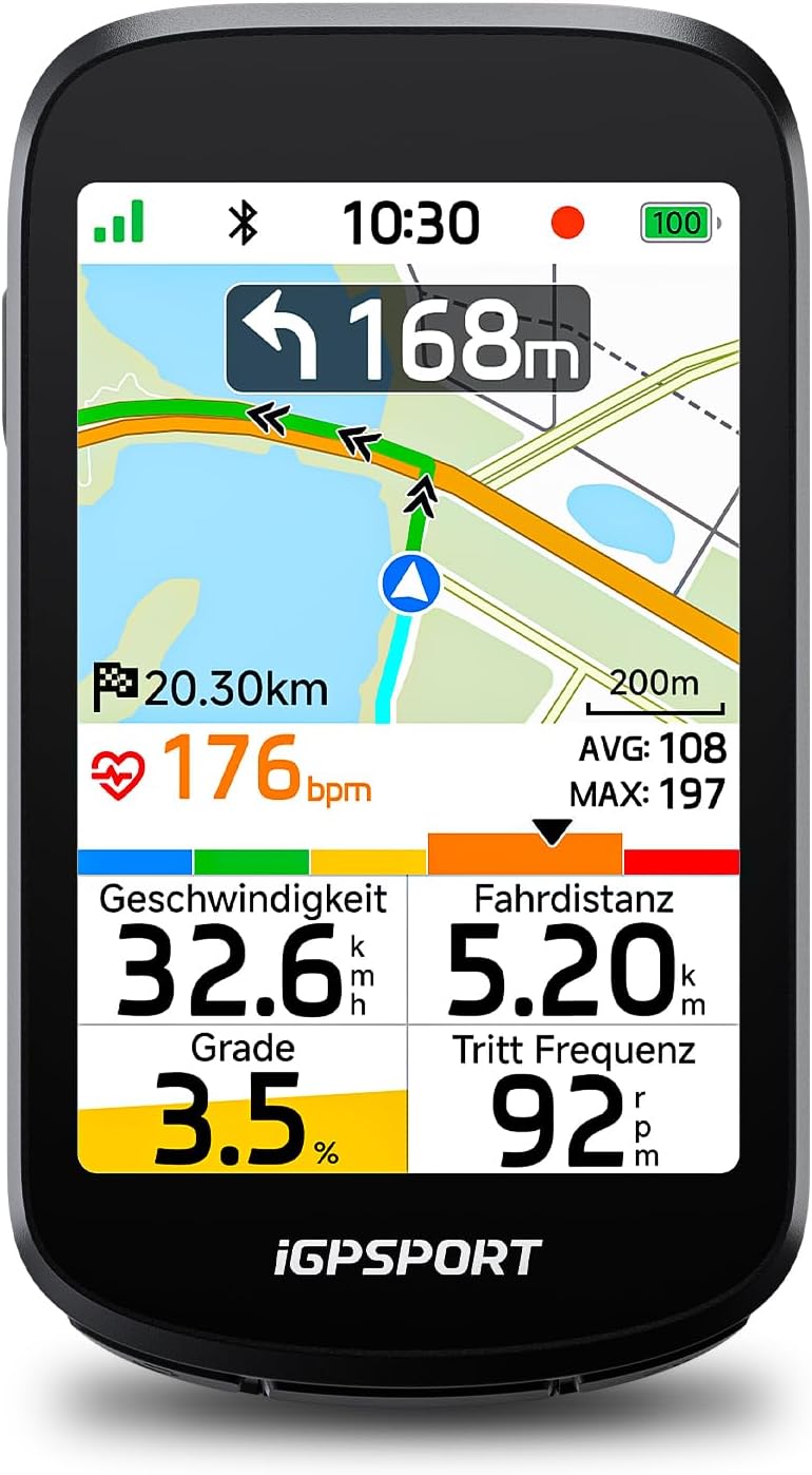 iGPSPORT BSC500 3 3-Zoll-Touchscreen Fahrradcomputer Karten- und Sprachnavigation E-Bike, Modus, Virtuelles Fahren, ANT+BLE, IP × 7