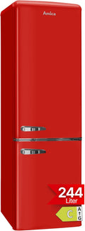 Amica Retro Kühl-Gefrierkombination, 244L 181 × 55 × 61, 5cm KGCR 387 102 R