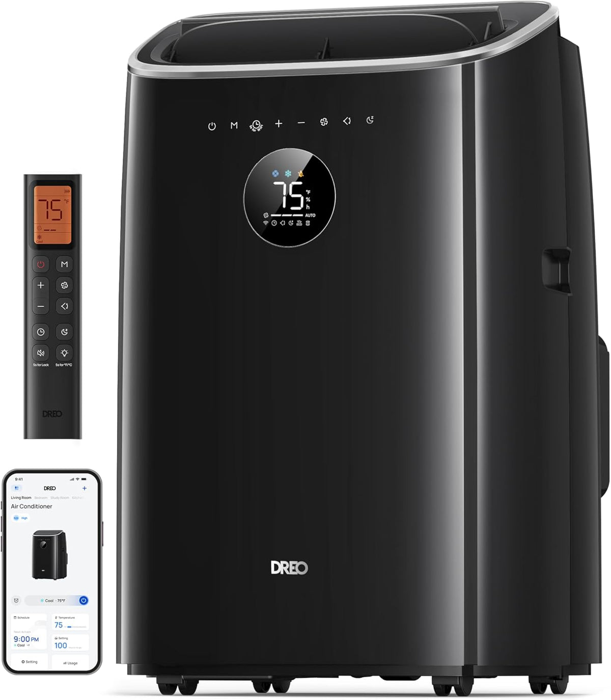 DREO Mobile Klimaanlage, 8000 BTU Mobiles Klimagerät (3-in-1 Kühlen/Ventilieren/Entfeuchten), leise für Schlafzimmer/Büro