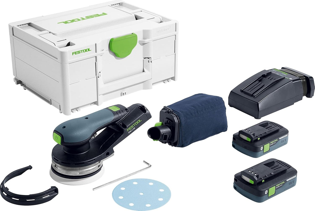 Festool ETSC 2 125 4 0 125mm W-HT 2x Akku-Exzenterschleifer I-Plus incl. StickFix Schleifteller D (weich-HT) Akkupack, BP 18 Li 4