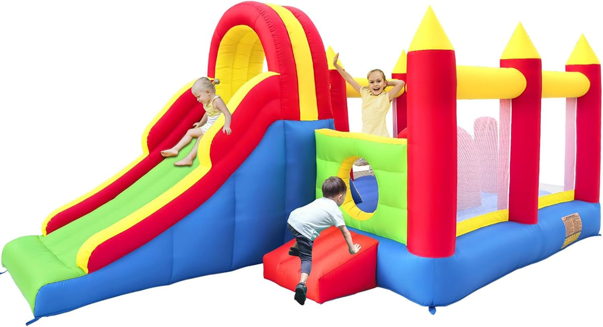 Ballsea Hüpfburg, XXL - Riesiges aufblasbares Schloss mit großer Rutsche und Trampolin