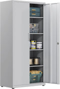 Schrank Akten, 180 × 80 × 40 cm, graues weiß, HOMSTEEL