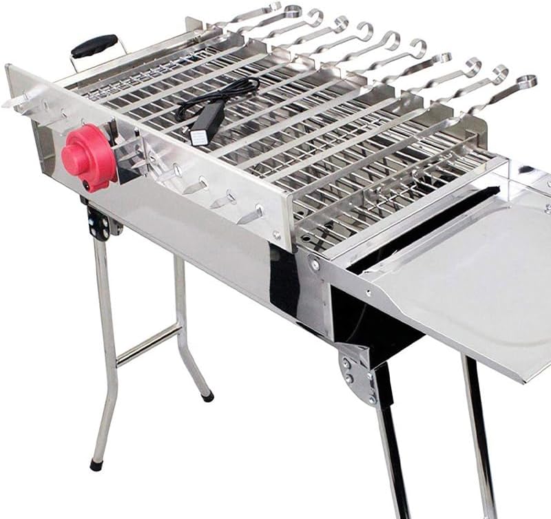 Renschler Line Holzkohlegrill, Grillset XXL, Grillmaster Spießdreher + Motor + Powerbank + Mangal + 11 Spieße