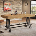 Esstisch 160 cm Bartisch & Stehtisch Landhaus, für 4-6 Personen, mit Fußstütze (Metallring), für Küche/Wohn-/Esszimmer, 160 × 70 × 90 cm (nur Tisch)