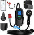 AFYEEV Ladestationenzubehör, Mobile Wallbox 11kW mit APP 10M, Typ 2 Ladekabel CEE 16A 3-phasig