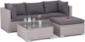 Sofa, Polyrattan Lounge Sitzgruppe Gartenmöbel-Set Poly Rattan Garnitur 3 Sitzplätze, Modell Bali, Rattan: Hell-Grau/Bezüge: Grau, Enjoy Fit