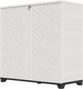 Regal 1 Aufbewahrungsschrank für den Innen- und Außenbereich mit Türen und, 86, 4 × 38, 4 cm, HDPE-Kunststoff, Aufbewahrungsbox für Terrasse, Garten