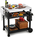 LIFERUN Grillwagen,   Edelstahl Grillwagen 3 Etagen, Grilltisch Outdoor, Grill
