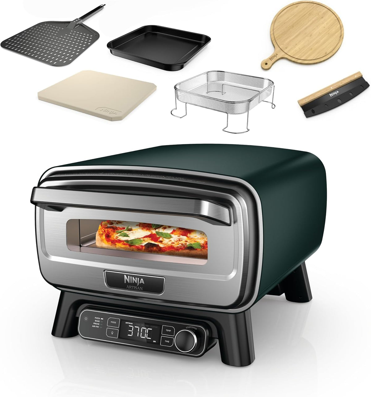 Ninja Pizzaofen,   Artisan Outdoor-Pizzaofen & Heißluftfritteuse, 4 Funktionen